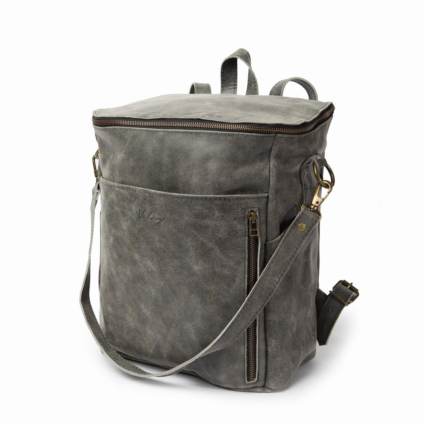 Mochila Alforja Grande Negro Gastado - Valiz