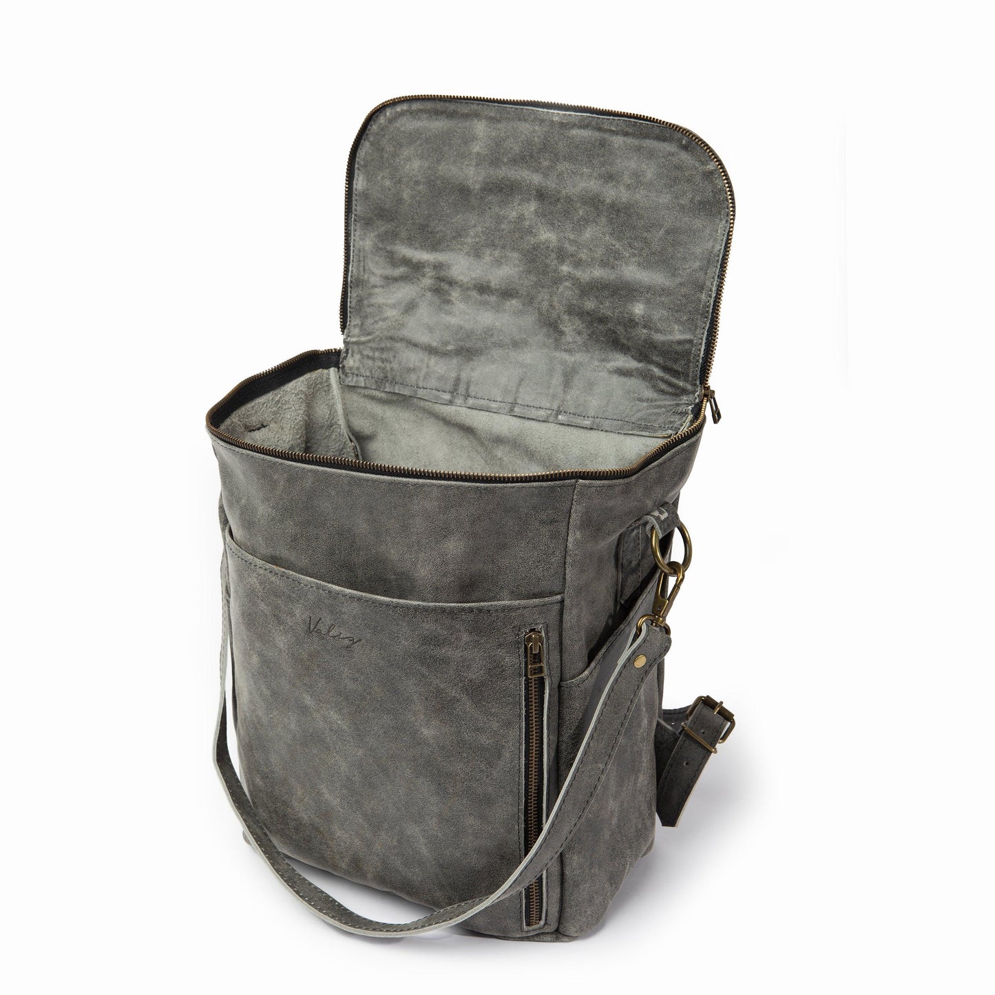 Mochila Alforja Grande Negro Gastado - Valiz