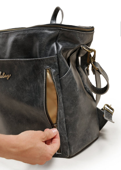 Mochila Alforja Mamá Negro Gastado Valiz