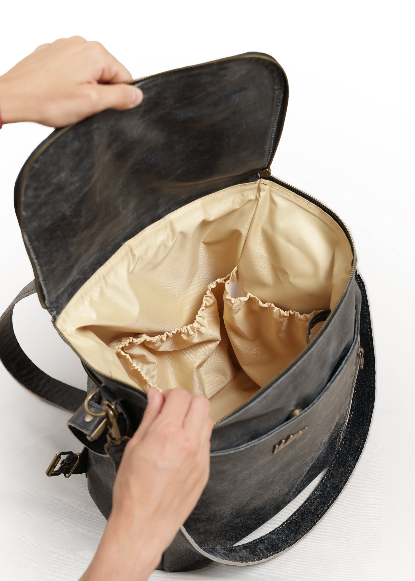 Mochila Alforja Mamá Negro Gastado Valiz