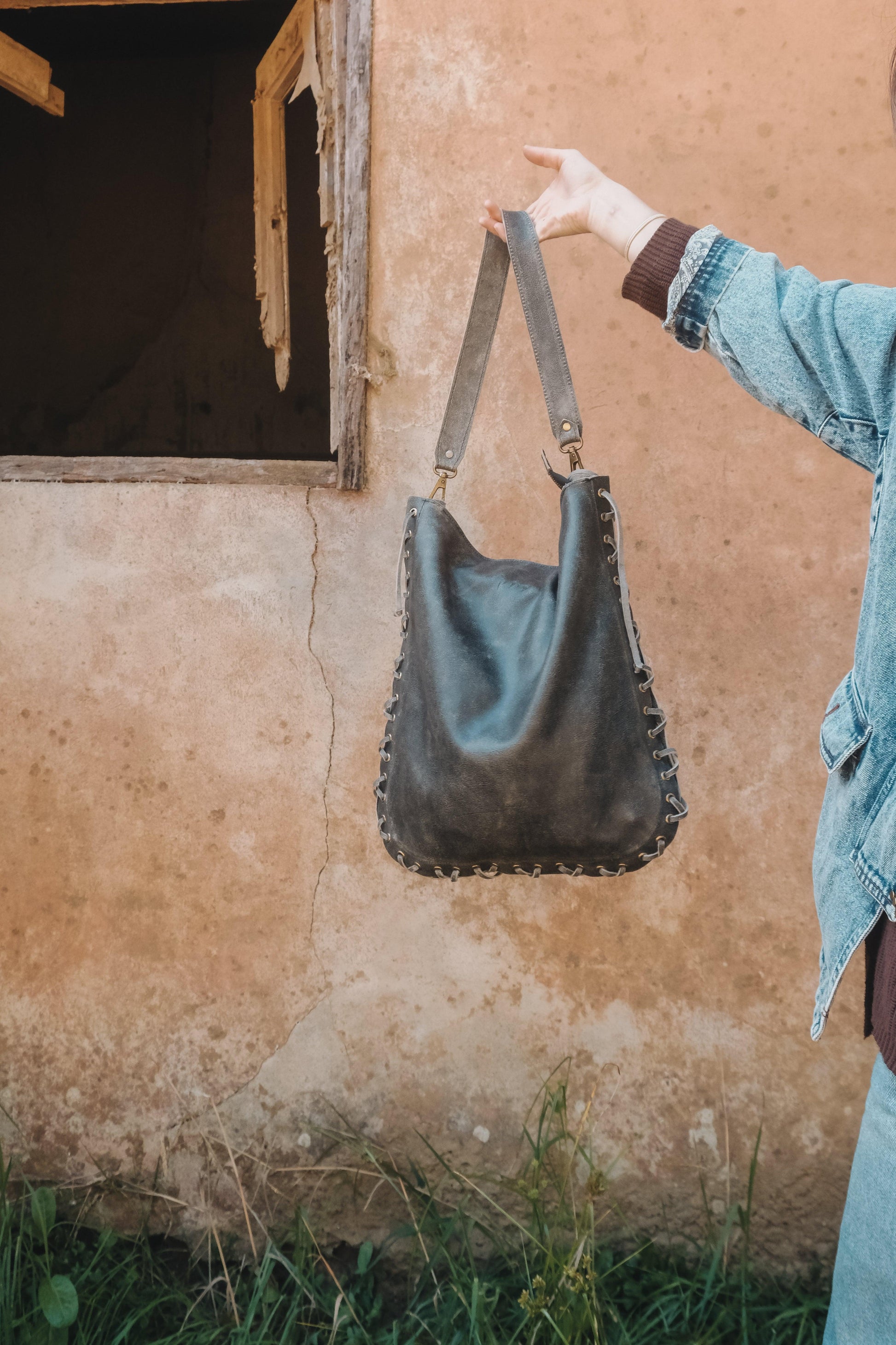 Cartera Zarga Negro Gastado - Valiz