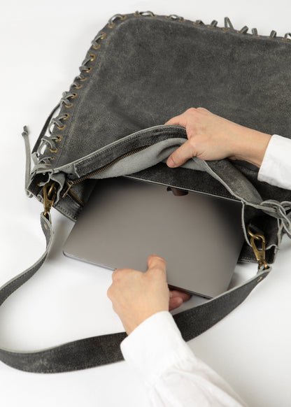 Cartera Zarga Negro Gastado Valiz