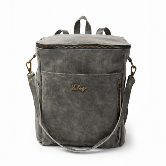 Mochila Alforja Grande Negro Gastado Valiz