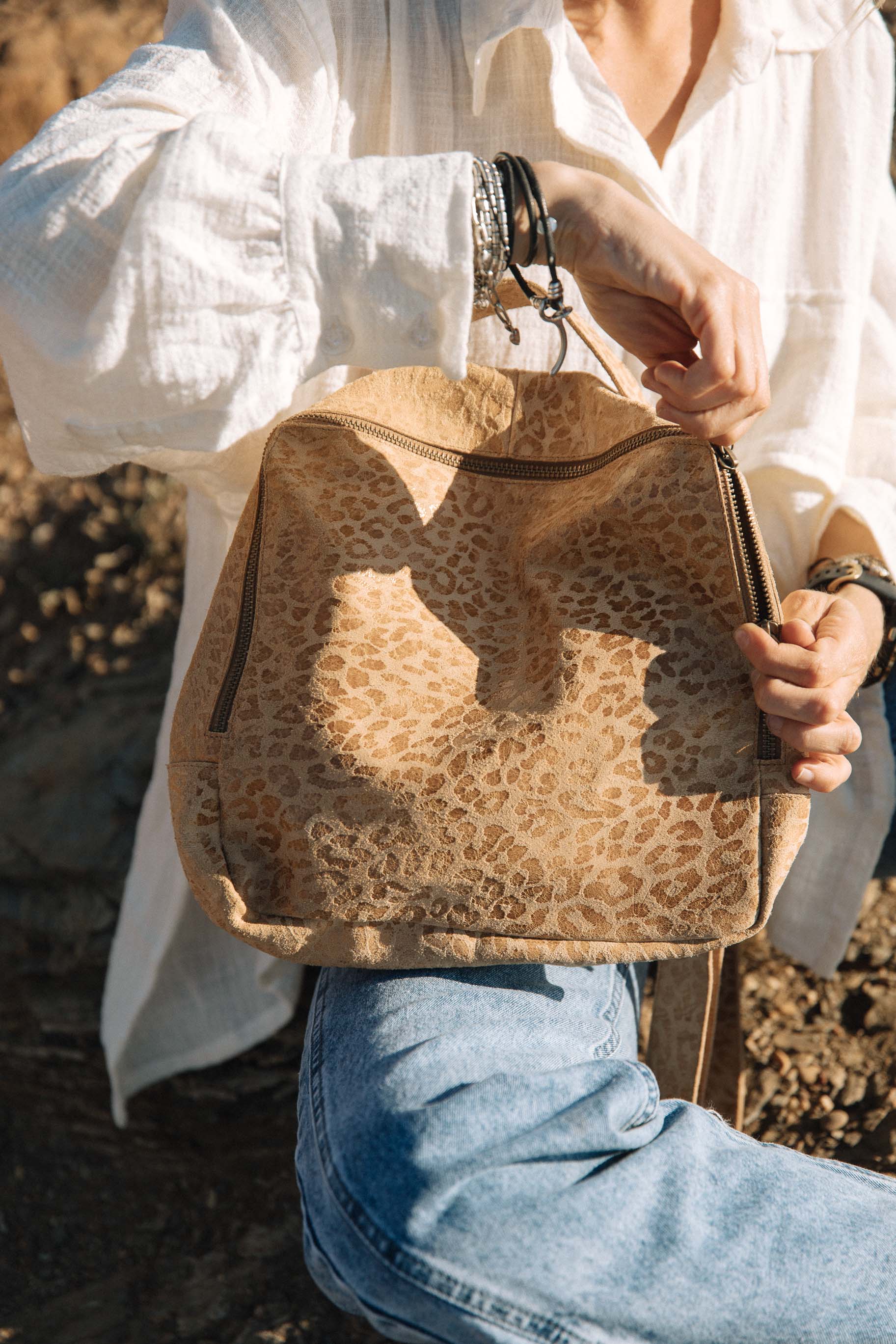 Mochila Chica Print Caramelo