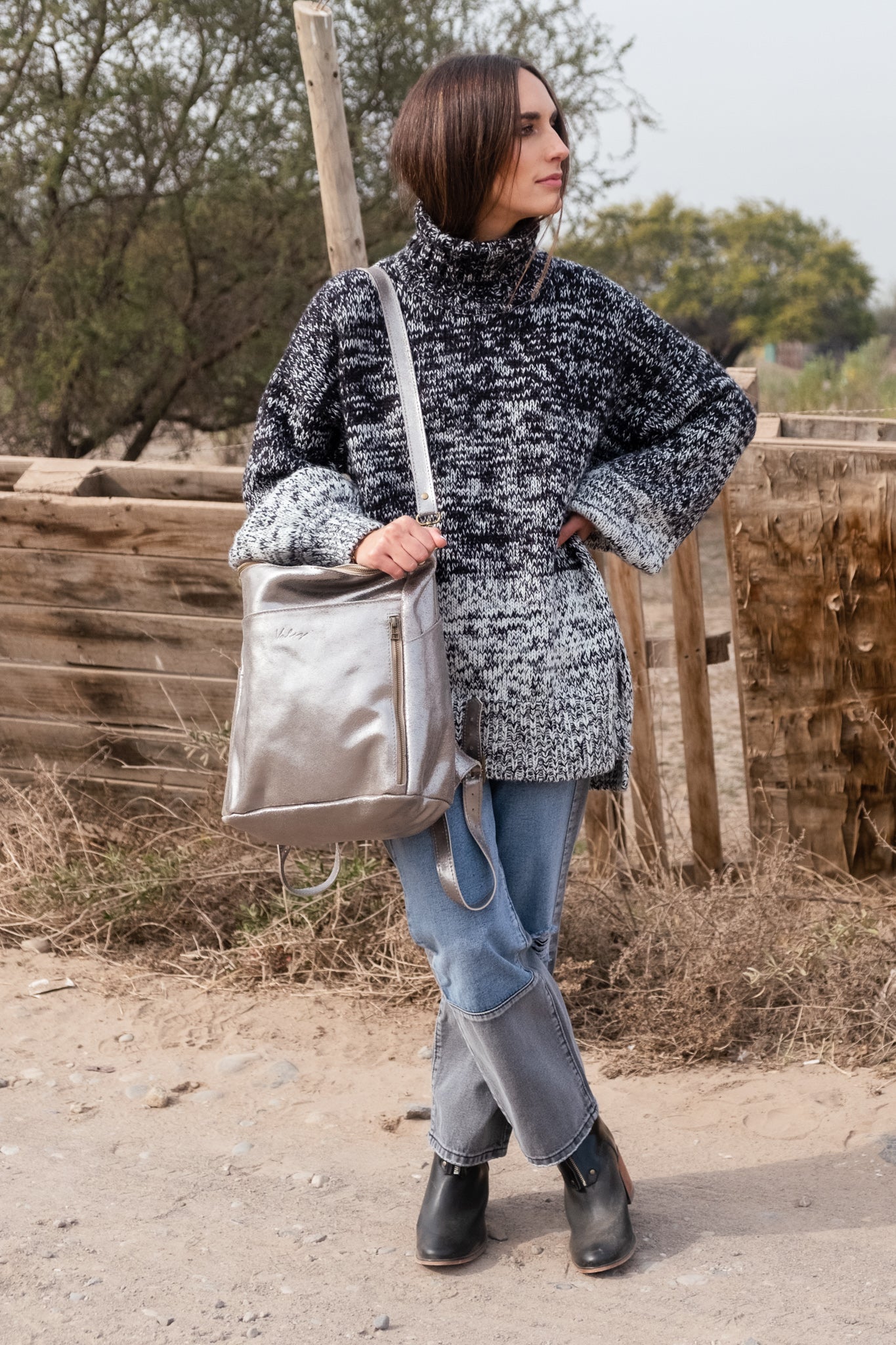 Mochila Alforja Plateada